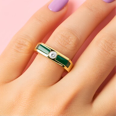 Anillo en oro con Malaquita (CIRARI)