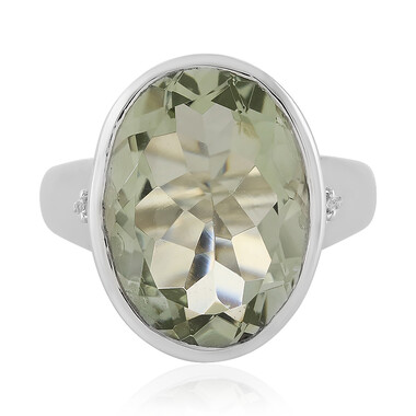 Grüner Amethyst-Silberring