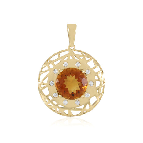 Brandy Citrine Silver Pendant (Ornaments by de Melo)