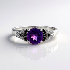 Anello in argento con Ametista Zambiana