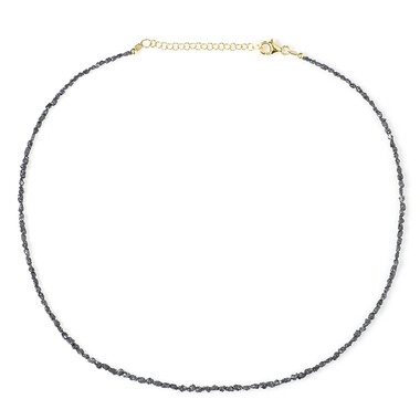 Schwarzer Diamant-Silberhalskette