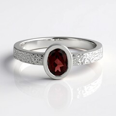 Anello in argento con Granato Mozambico