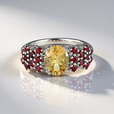 Anello in argento con Berillo Giallo