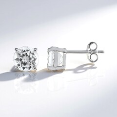 Orecchini in argento con Topazio Bianco