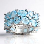 Anillo en plata con Topacio azul cielo
