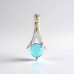 Ciondolo in argento con Opale Blu dell'Etiopia (Granulieren)