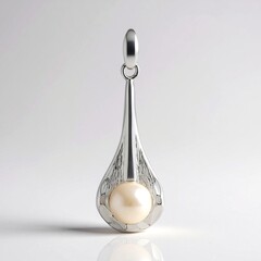 Pendentif en argent et Perle blanche de culture d'eau douce (Michelle Albala)