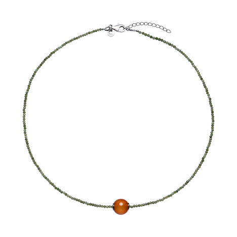 Edelstein-Silberhalskette (MONOSONO COLLECTION)