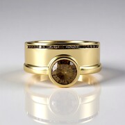 I2 Champagner-Diamant-Goldring (de Melo Gold)