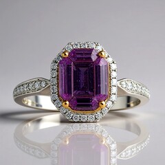 Anello in oro con Zaffiro Rosa