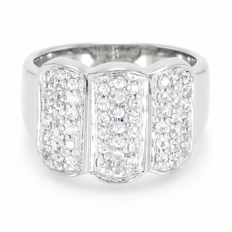 Anillo en plata con Zafiro blanco