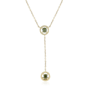 Grüner SI2 Brillant-Goldcollier