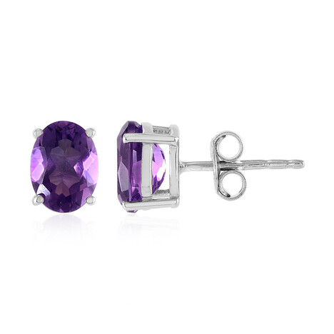 Sambia-Amethyst-Silberohrringe