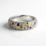 Anello in argento con Zaffiro Fancy