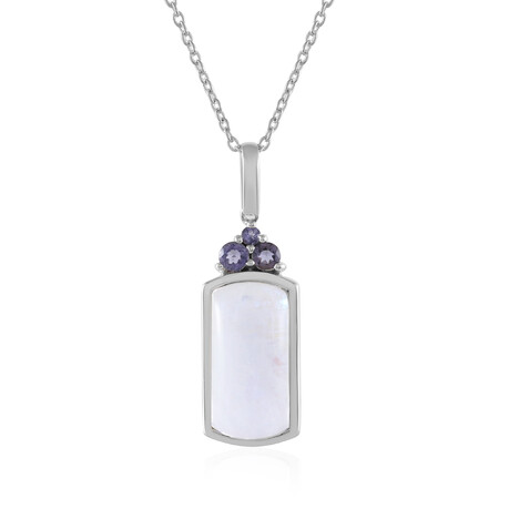 Collier en argent et Pierre de lune bleue (KM by Juwelo)