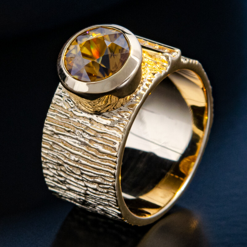 Gelber Zirkon-Silberring