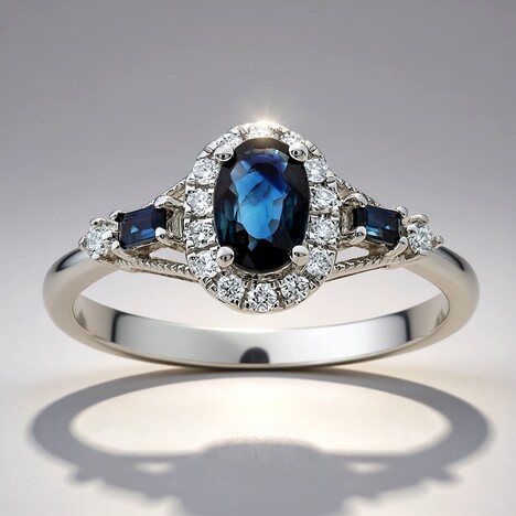 Anello in oro con Zaffiro Ceylon Blu (CIRARI)