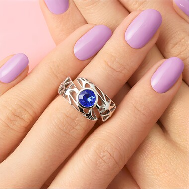 Tansanit-Goldring (Ornaments by de Melo)