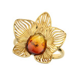 Baltischer Sunrise-Bernstein-Silberring (dagen)