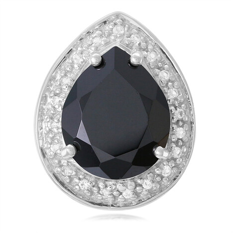 Zilveren hanger met een zwarte spinel