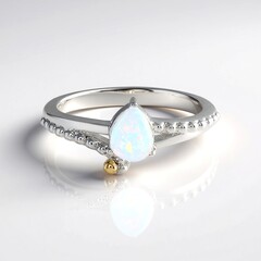 Anello in argento con Opale di Welo (Granulieren)