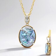 Collana in argento con Perla Mabe Peacock (Gems en Vogue)