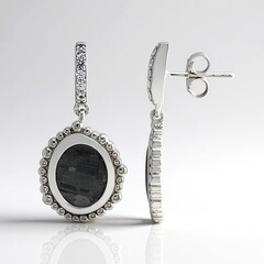 Orecchini in argento con Meteoriti di Aletai