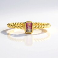 Bague en argent et Tourmaline Melon d'Eau