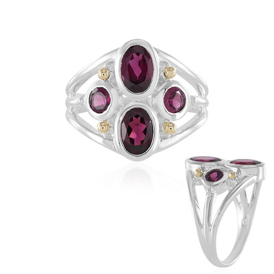 Anello in argento con Rodolite (Granulieren)