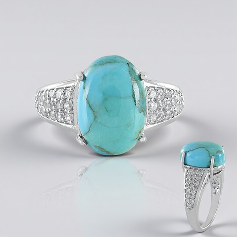 Anello in argento con Turchese Kingman Mohave Blu