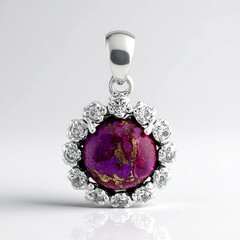 Ciondolo in argento con Turchese Mohave Kingman Viola con Rame (Faszination Türkis)