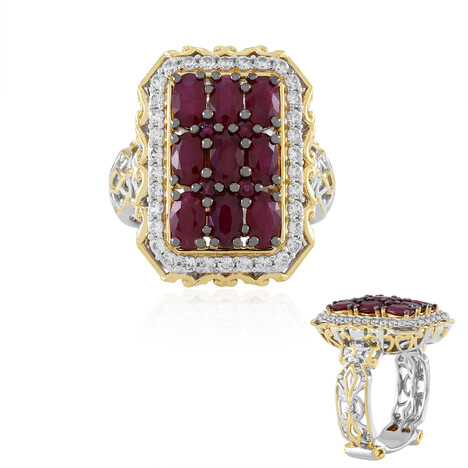 Burmesischer Rubin-Silberring (Gems en Vogue)