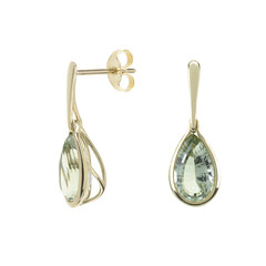 Boucles d'oreilles en or et Améthyste verte (dagen)
