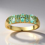 Anello in oro con Berillo Verde Menta Nigeriano