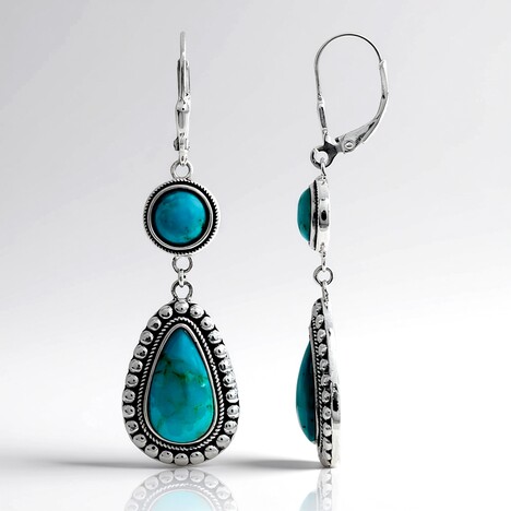 Orecchini in argento con Turchese Kingman Mohave Blu (Jones Lee)