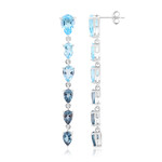 Pendientes en plata con Topacio azul suizo