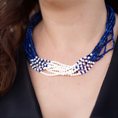 Collana in argento con Lapislazzuli (Riya)