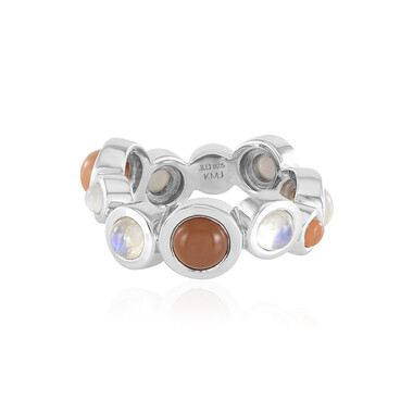 Anillo en plata con Piedra de luna chocolate (KM by Juwelo)