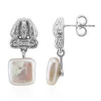 Orecchini in argento con Perla d'Acqua Dolce Bianca (TPC)