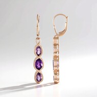 Pendientes en plata con Amatista (KM by Juwelo)