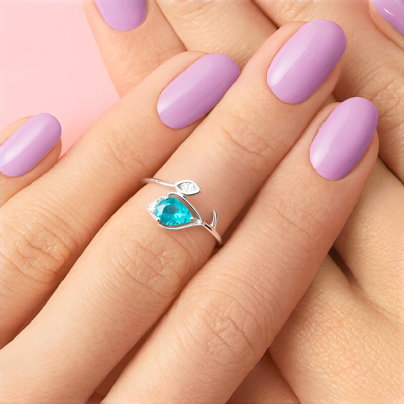 Blauer Apatit-Silberring