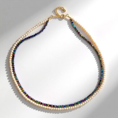 Mystic Hematite Silver Necklace (Riya)
