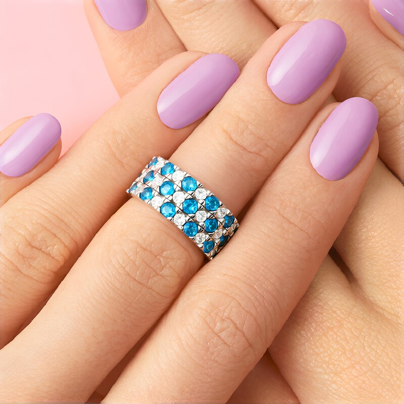 Anello in argento con Apatite Blu Neon