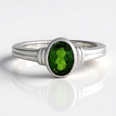 Anello in argento con Diopside Russo