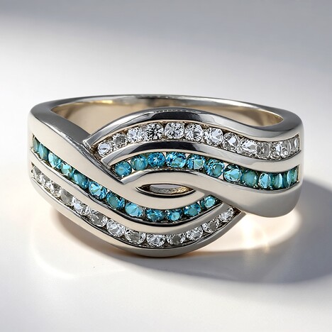 Anello in argento con Topazio Blu Londra