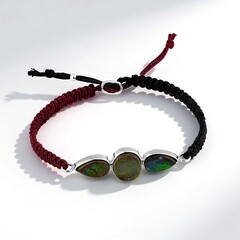 Brazalete en plata con Ammolita