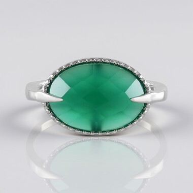 Green Onyx Silver Ring