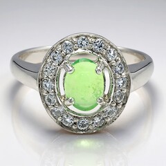 Anello in argento con Crisoprasio Imperiale