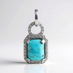 Ciondolo in argento con Turchese Kingman Mohave Blu (Faszination Türkis)