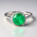Anello in argento con Calcedonio Verde